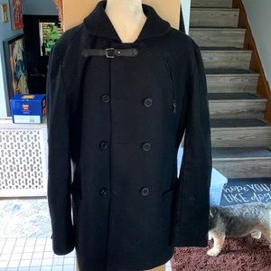 mens black pea coat